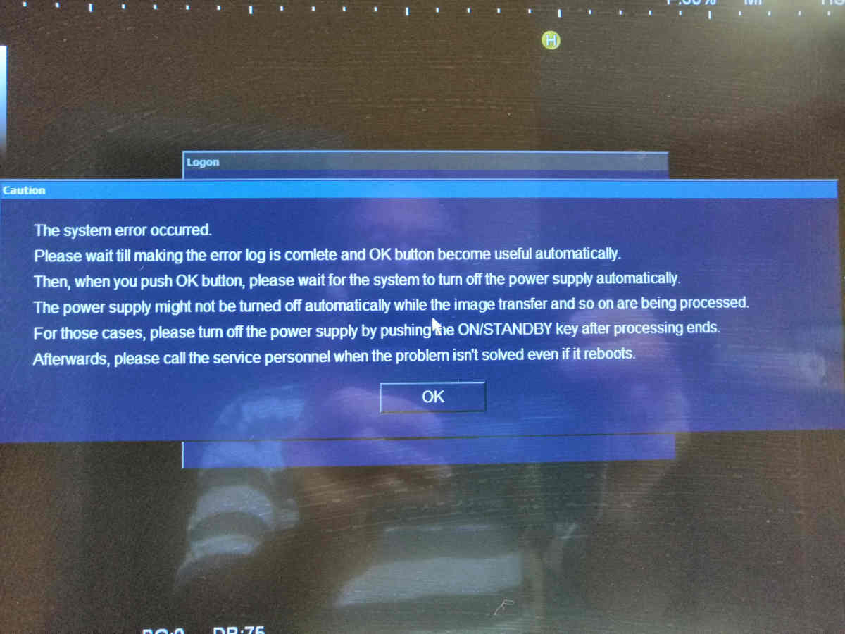 Aloka Hitachi Ascendus beamformer danneggiato